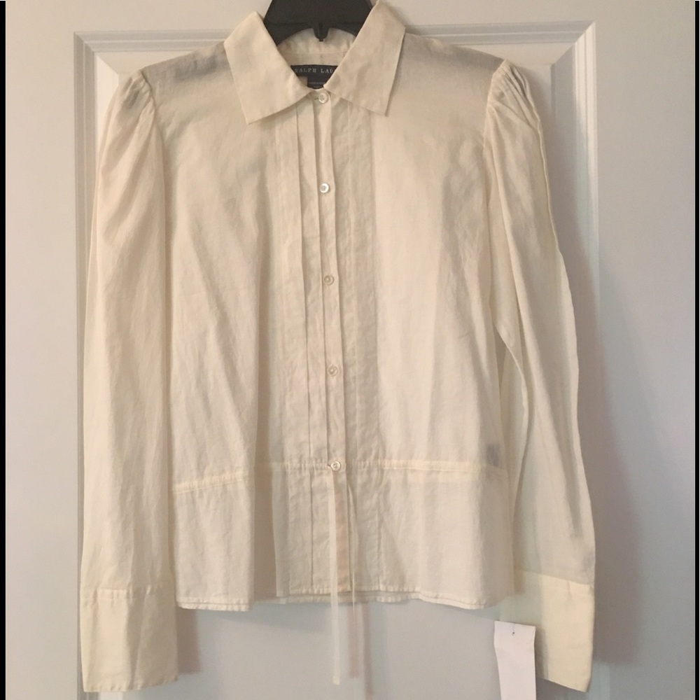 NWT Ralph Lauren Cotton Long Sleeve Tuxedo Shirt